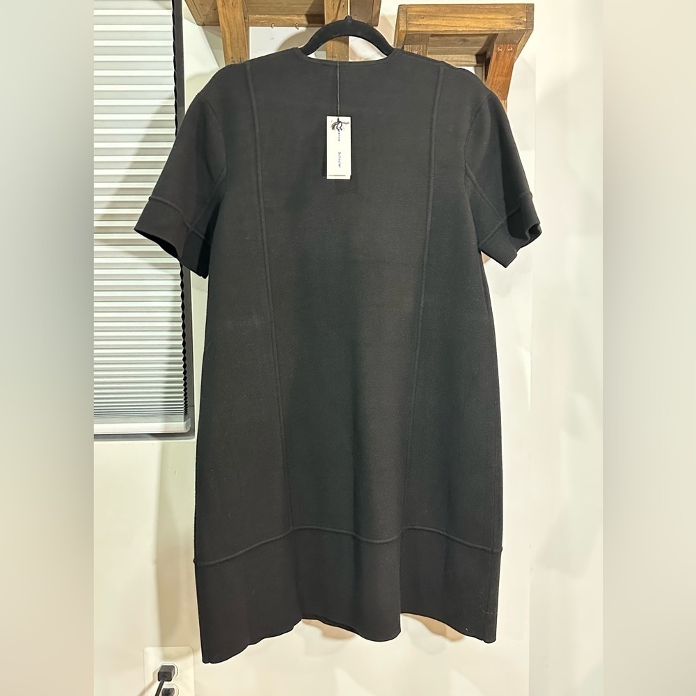 NWT Proenza Schouler Black Knit Short Sleeve Shift Dress D-Ring Buckle Straps L - Picture 12 of 13